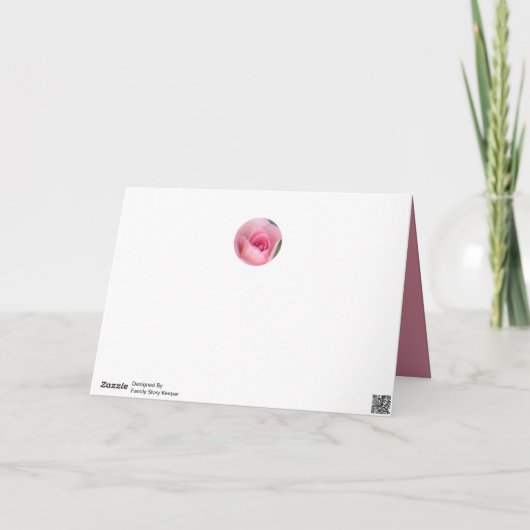 ピンクローズ万華鏡のように千変万化するパターンマザーズデイホリデーカード シーズンカード (裏面)