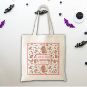 ピンクローズ付き棺こうもり トートバッグ