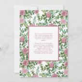 ピンクローズ写真卒業発表 招待状 (裏面)