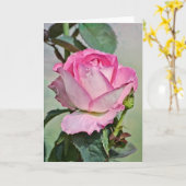 ピンクローズ出芽アートノートカード カード (黄色い花)
