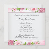 ピンクローズ女性50thバースデーパーティー 招待状 (裏面)