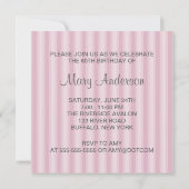 ピンクローズ女性60thバースデーパーティー 招待状 (裏面)