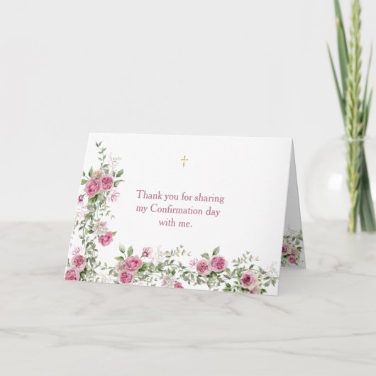 ピンクローズ宗教確認サンキューカード サンキューカード (正面)