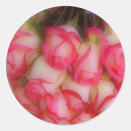 ピンクローズ封筒用シールシール ラウンドシール (正面)