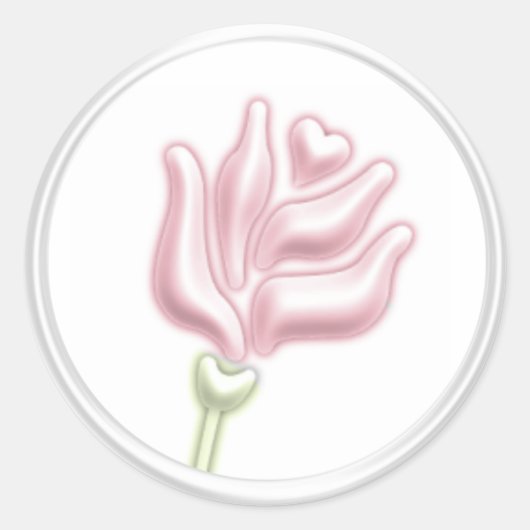 ピンクローズ封筒用シール ラウンドシール (正面)