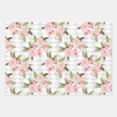 ピンクローズ市松模様にオンボード ラッピングペーパーシート (正面)