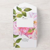 ピンクローズ庭園の結婚式 オールインワン招待状 (外側)