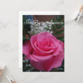ピンクローズ悔やみや弔慰 カード (正面/裏面インサイチュ)