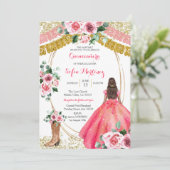 ピンクローズ招待状 – ホワイトメキシコガール15誕生日 招待状 (スタンド正面)