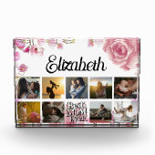 ピンクローズ最高のエレガントモダンフローラ フォトブロック (正面)