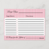 ピンクローズ水玉模様レシピカード ポストカード (裏面)