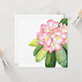 'ピンクローズ'水色カード カード (正面/裏面インサイチュ)