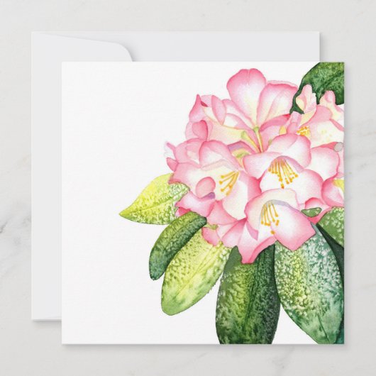 'ピンクローズ'水色カード カード (正面)