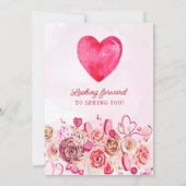 ピンクローズ渦巻形のハート50誕生日ディナー 招待状 (裏面)