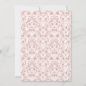 ピンクローズ王室の金ゴールドドレスキンセアニェラ誕生日 招待状 (裏面)