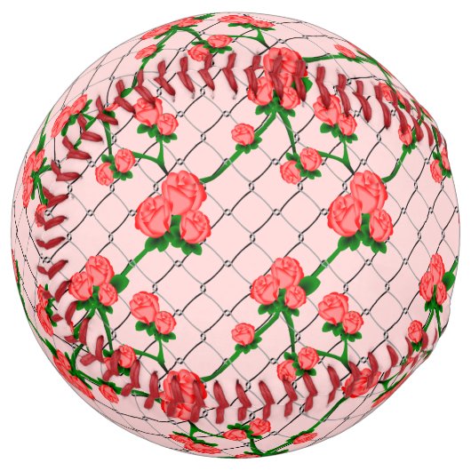 ピンクローズ登山チェーンリンクフェンスシームレスパット ソフトボール (正面左)