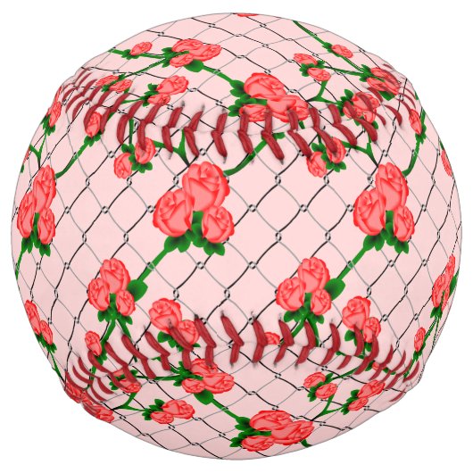 ピンクローズ登山チェーンリンクフェンスシームレスパット ソフトボール (正面)