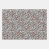 ピンクローズ白黒ヒョウ ラッピングペーパーシート (正面)