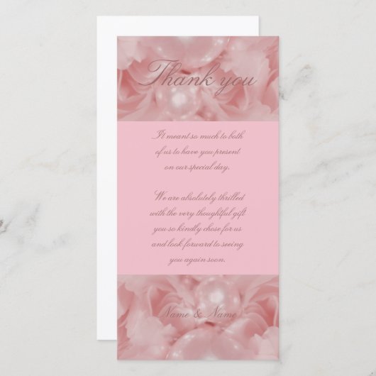 ピンクローズ真珠のサンキューカードパーティー機能 サンキューカード (正面/裏面)