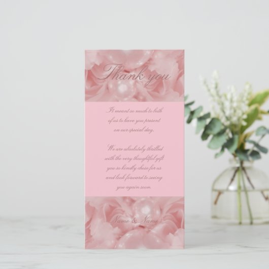 ピンクローズ真珠のサンキューカードパーティー機能 サンキューカード (スタンド正面)