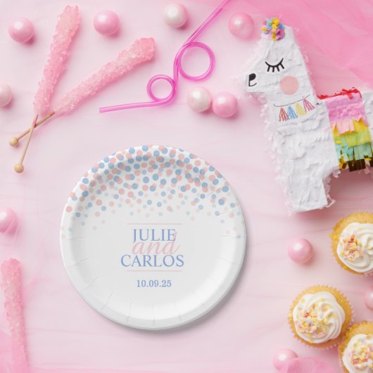 ピンクローズ石英セレニティドットカスタム紙プレート ペーパープレート (パーティー)