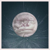 ピンクローズ紙プレート70結婚周年記念 ペーパープレート