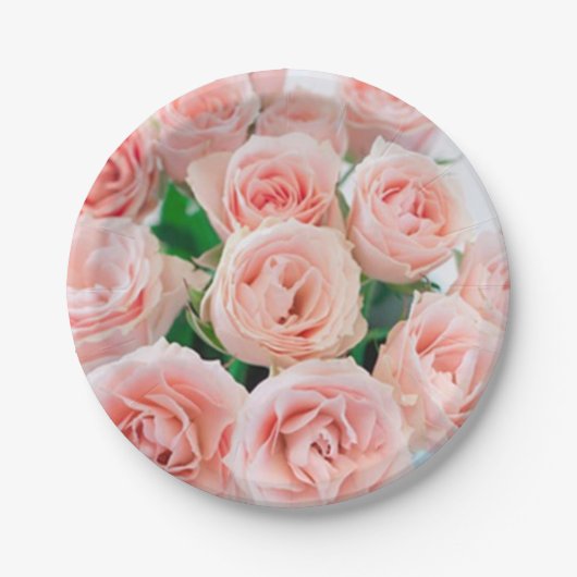ピンクローズ紙プレート ペーパープレート (正面)
