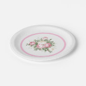 ピンクローズ紙プレート ペーパープレート (アングル)