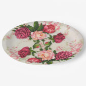 ピンクローズ紙プレート ペーパープレート (アングル)