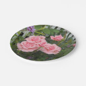 ピンクローズ紙プレート ペーパープレート (アングル)