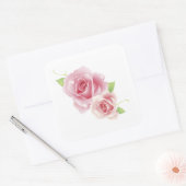 ピンクローズ素晴らしキュートガーリーレトロフローラ ラウンドシール (封筒)
