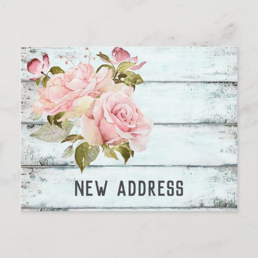ピンクローズ素朴アクアフェンスニューアドレス 案内ポストカード (正面)