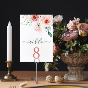 ピンクローズ結婚のテーブルカード テーブルナンバー