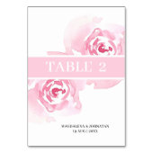 ピンクローズ結婚のテーブル番号カード テーブルナンバー (正面)