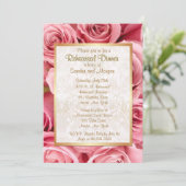 ピンクローズ結婚のリハーサルディナー 招待状 (スタンド正面)