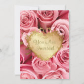 ピンクローズ結婚のリハーサルディナー 招待状 (裏面)