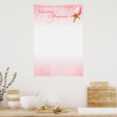 ピンクローズ結婚シーティングテーブルプラ空白のン ポスター (キッチン)