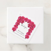 ピンクローズ結婚ズギフトメッセージカード フェイバータグ (インサイチュ)