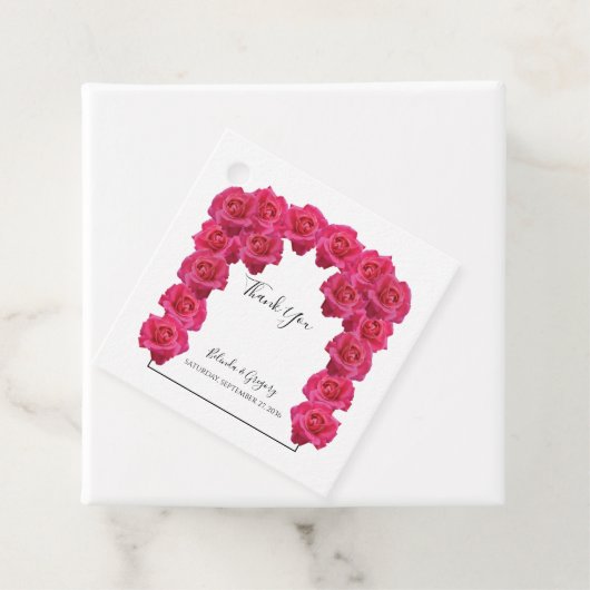 ピンクローズ結婚ズギフトメッセージカード フェイバータグ (インサイチュ)