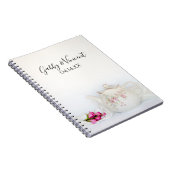 ピンクローズ結婚ズゲストブック付きティーポット ノートブック (右側)