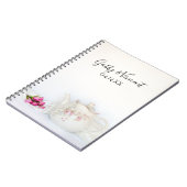 ピンクローズ結婚ズゲストブック付きティーポット ノートブック (左側)