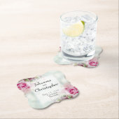 ピンクローズ結婚ズコースター ペーパーコースター (インサイチュ)