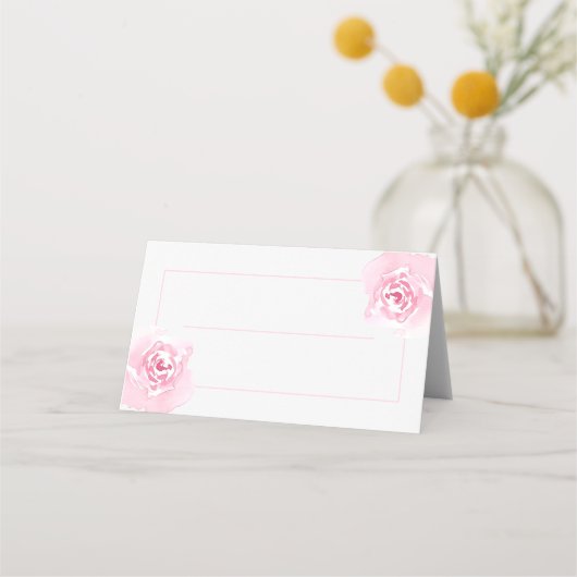 ピンクローズ結婚ズテーブル座席表 プレイスカード (正面)