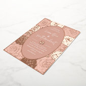 ピンクローズ結婚ズフォイル招待状 箔招待状 (回転した状態)