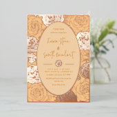 ピンクローズ結婚ズフォイル招待状 箔招待状 (立ち正面)