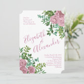 ピンクローズ結婚ズフローラパステル春 招待状 (スタンド正面)