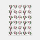 ピンクローズ結婚ズプロムブトニエールフラワーフローラ フリースブランケット (正面)