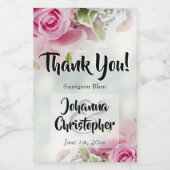 ピンクローズ結婚ズミニワインボトルラベル ワインラベル (シングルラベル)