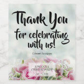 ピンクローズ結婚ズワインボトルラベル ワインラベル (シングルラベル)