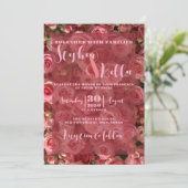 ピンクローズ結婚ズ・サマーエレガントフローラ 招待状 (スタンド正面)
